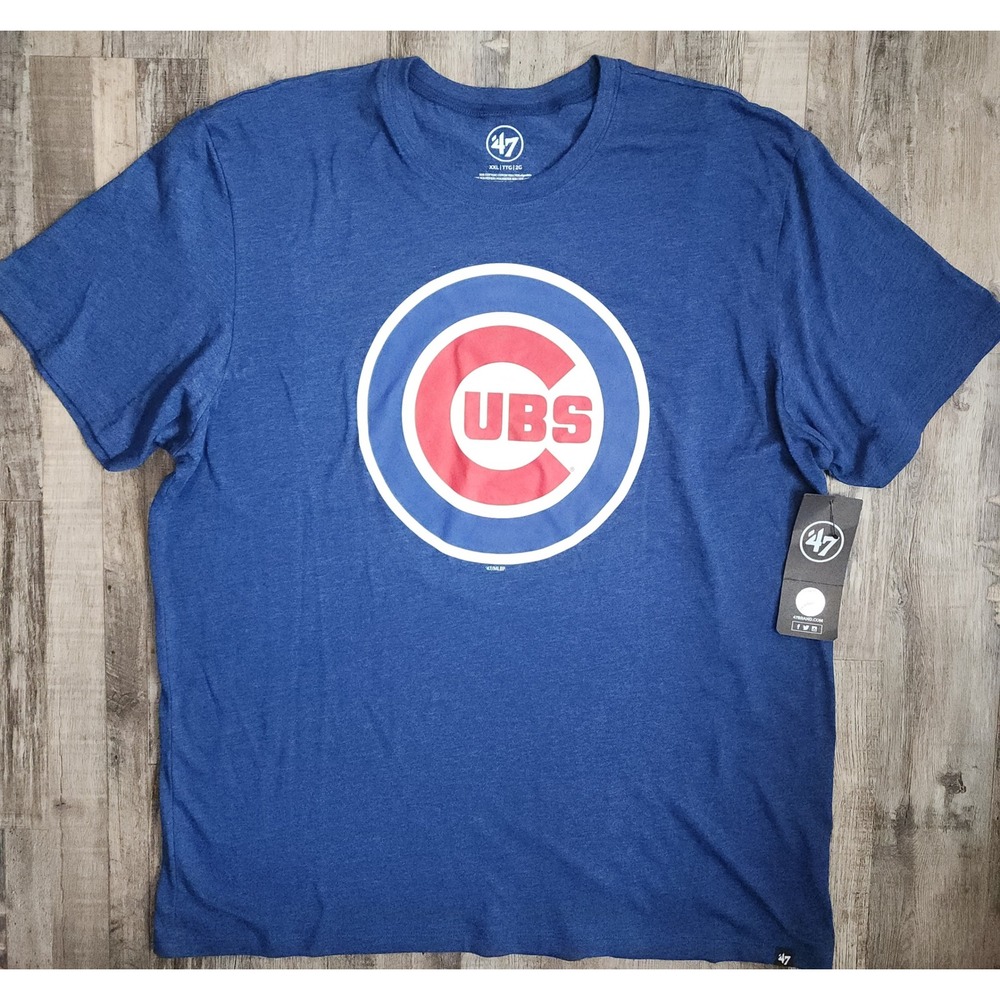 '47 Brand Chicago Cubs T-Shirt Mens XXL Royal Blue Short Sleeve MLB Graphic Tee